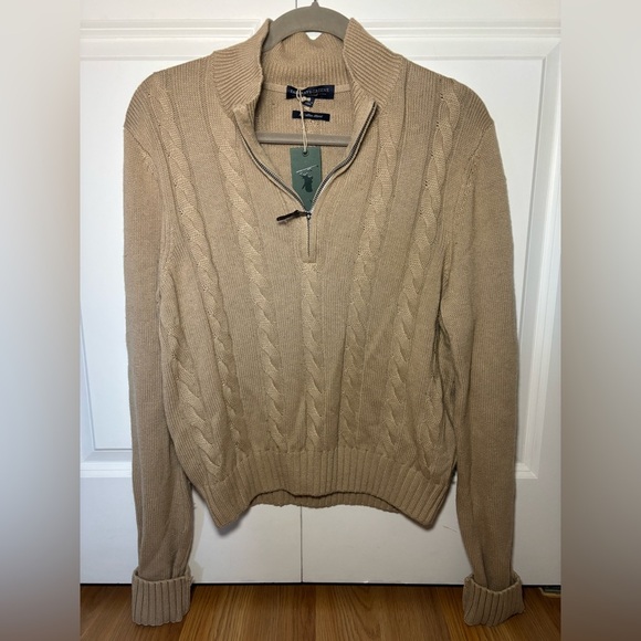 Fairway & Greene Cable Knit Sahara 1/4 Zip NWT - Picture 1 of 4